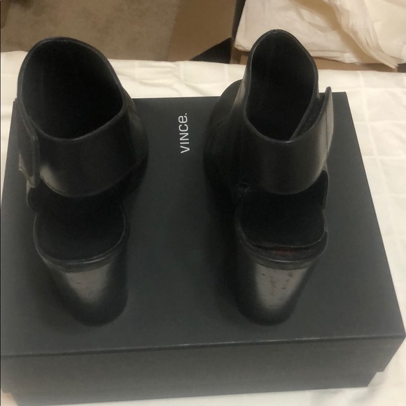 Vince Black Leather Booties, 9.5 - Picture 3 of 5